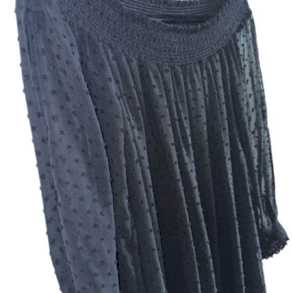 Mahina Dress Black Swiss Dot Off Shoulder Mini Sz Small D15186DIZ Beach Summer - Picture 8 of 8